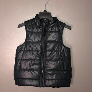 Fab kids black glossy puffer vest size 14/16